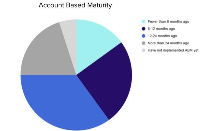 Pie chart representing the account maturity in 2020