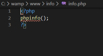 Black background with phpinfo code