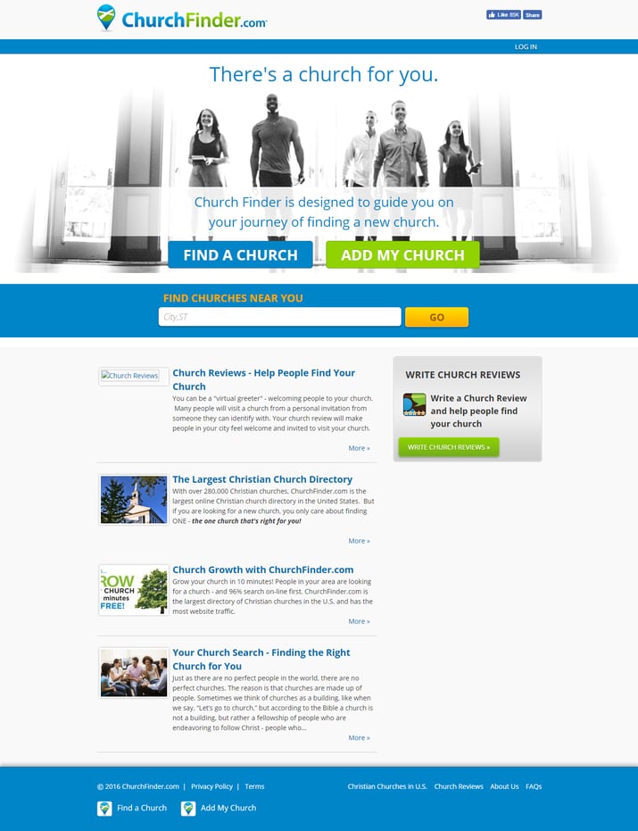 churchfinder legacy homepage