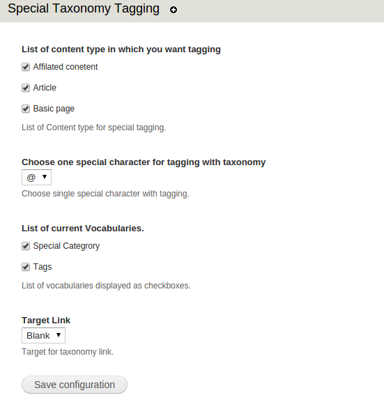 Special Taxonomy Tagging: Extending the Core Taxonomy Module